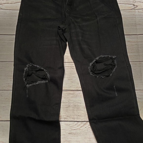 OLD NAVY distressed button fly black jeans 2p - Picture 4 of 8